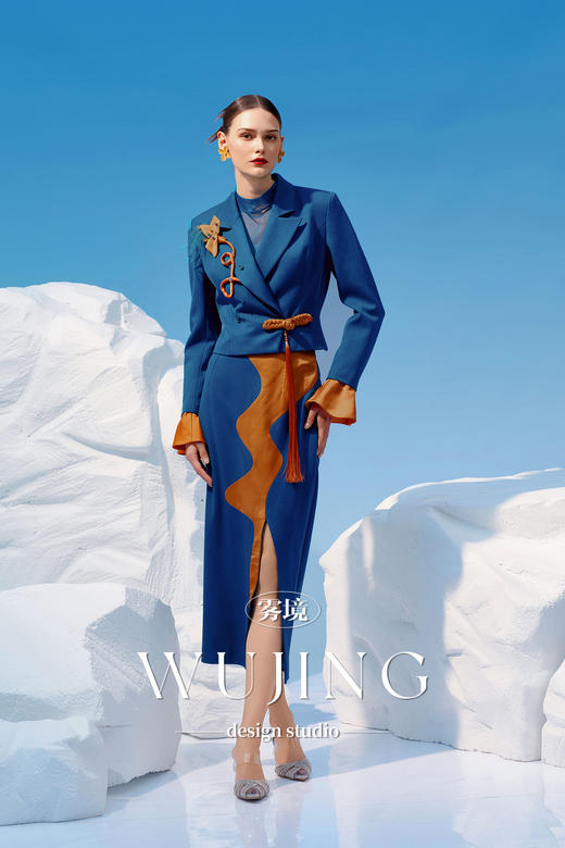 4202030 悠蓝碧玉 高级亮丝斜纹外套 雾境 商品图4