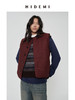 HIDEMI 【辛芷蕾同款】极简立领灯芯绒拼接绗缝菱格纹夹棉保暖棉服 黑色/酒红色 马甲背心/长袖外套 商品缩略图9