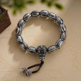 子佩集S999银【如愿以偿】手串【YH0821002】纯银仿古15*12mm手链2409