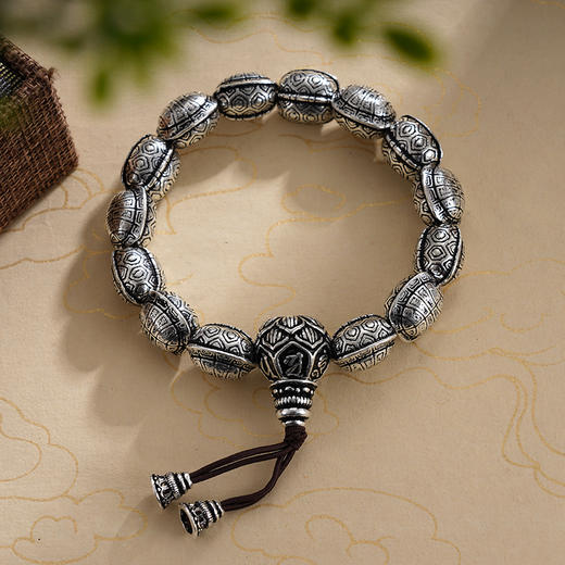 子佩集S999银【如愿以偿】手串【YH0821002】纯银仿古15*12mm手链2409 商品图1