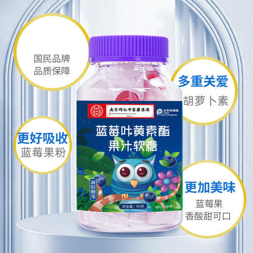 【19.9元3瓶！】大人小孩都可以吃 蓝莓叶黄素酯果汁软糖 丰富花青素护眼休闲零嘴凝胶糖果 商品图3