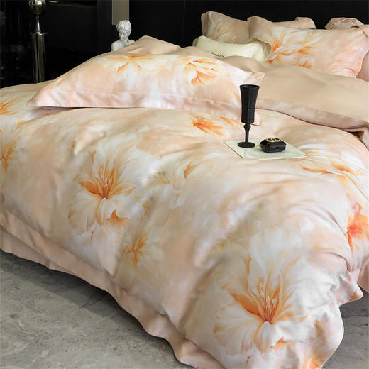 自然醒金太阳艾阳绒艾草天丝棉磨毛四件套轻奢印花被套裸睡床品KY 商品图3