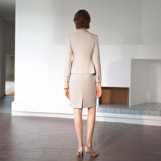 AD西装外套女气质小个子浅色职业内搭连衣裙两件套总裁范经理工装 商品图4