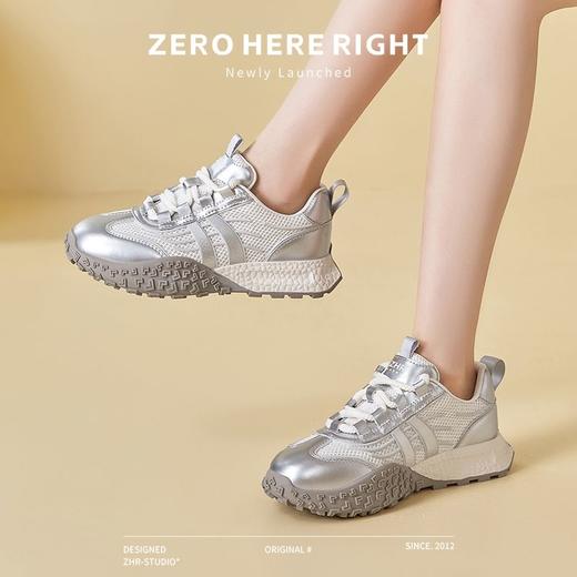 ZHR则则银色透气网面德训鞋女厚底运动鞋ins百搭休闲鞋女2024新款 商品图4