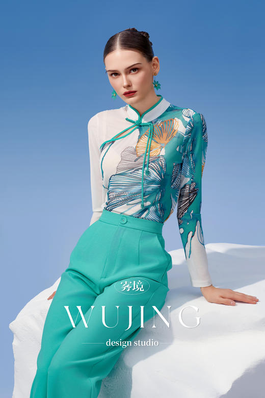 4202095 浑金白玉 定制定位印花上衣 雾境 商品图0