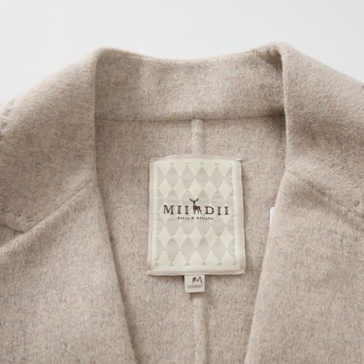 谜底绵羊毛呢子大衣女2024冬季新品通勤宽松双面呢外套244MD1545 商品图3