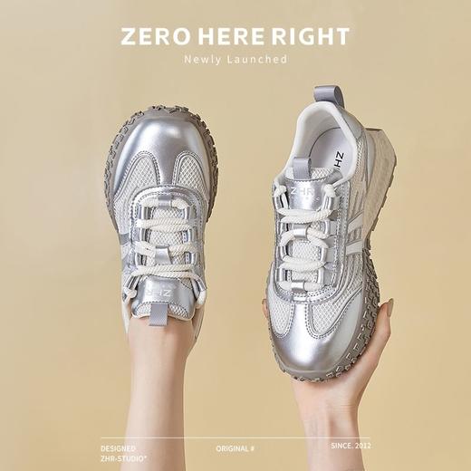 ZHR则则银色透气网面德训鞋女厚底运动鞋ins百搭休闲鞋女2024新款 商品图6