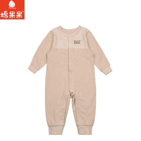 棉果果秋季新品春秋季男童女童彩棉爬服对开连体衣M301722199409
