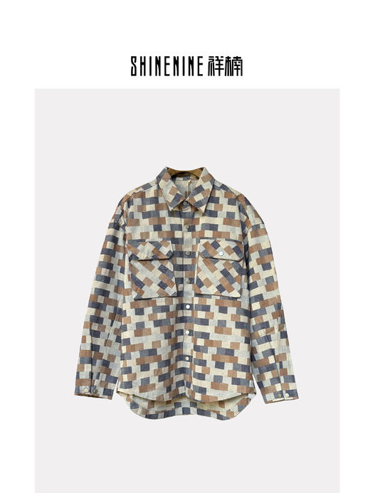 T439725355拼色格纹衬衫外套 商品图0