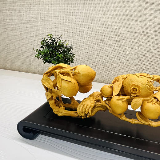 精雕三多如意°黄杨木摆件(不含底座) 商品图2