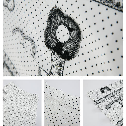 司歌波点半裙刺绣黑白伞裙C901274X 商品图4