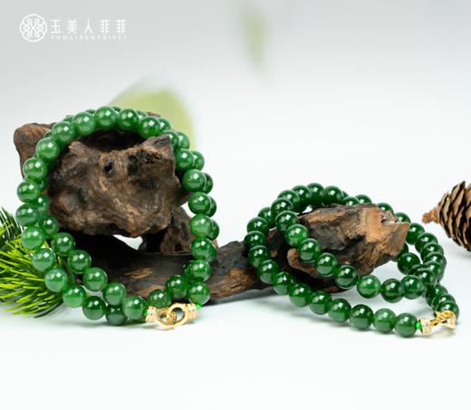 碧玉项链-六角扣圆珠约10mm 商品图0