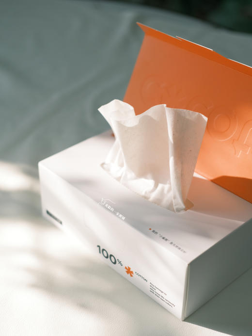 温柔抚触 现货 cocott平纹棉柔巾60抽/包 双面平纹洗脸巾 商品图2