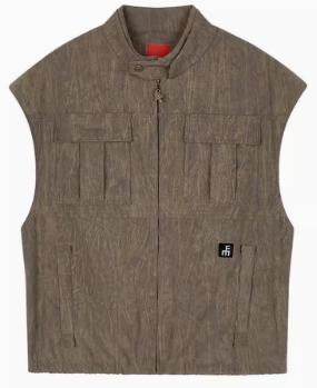 FMACM/MJ2410/褪色做旧水洗王座手绘印花灯芯绒马甲 商品图0