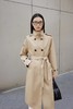 伯妮斯茵 | 经典英伦风 卡其色双排扣系带风衣 立领长款过膝外套 春秋气质通勤大衣 HJ3D51 商品缩略图2