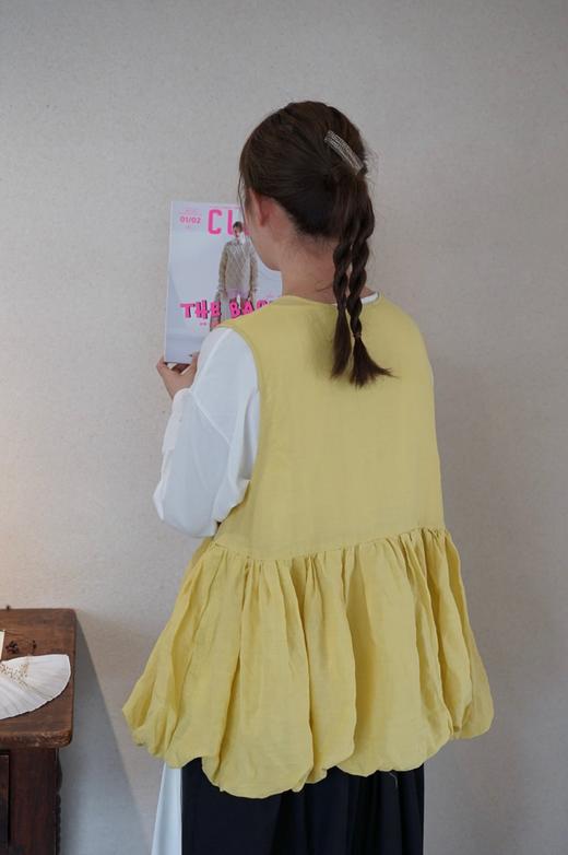 Gauze 亚麻肌理蓬蓬背心马甲 商品图5