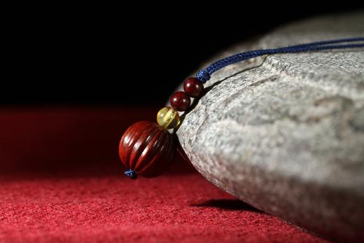 DQ0104°紫檀杏叶平安扣+老山檀香挂件 商品图7