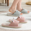 【可爱小鹿静音无声亚麻拖鞋】女夏木地板防滑布底拖鞋居家用室内情侣春秋四季 商品缩略图3
