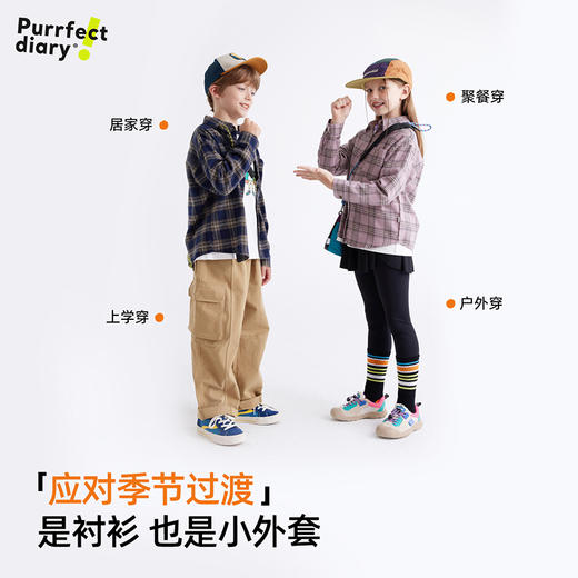 【经典小格】儿童美式薄款格子加绒衬衫PQCS2308-PQCS2307 商品图2