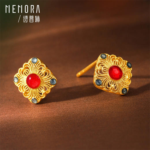 【按克计价黄金2】足金花丝项链 黄金中国风耳饰戒指送妈妈女士礼物MEMORA诗普琳GEE03801（线上专供） 商品图6