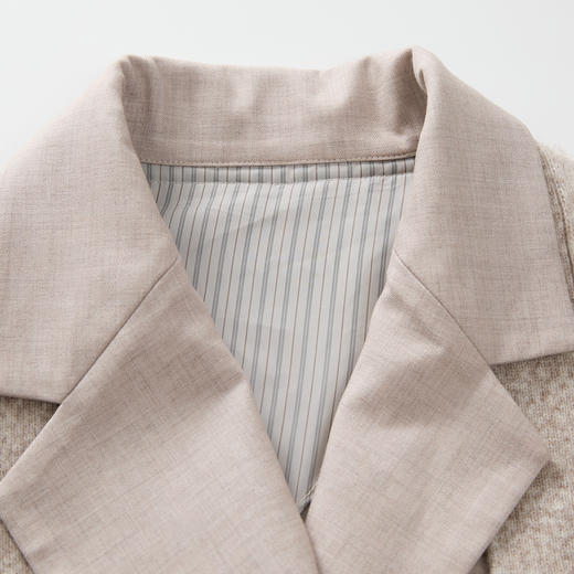 谜底针织衫外套女2024冬新品设计感拼接西装领针织开衫244MZ1846 商品图3