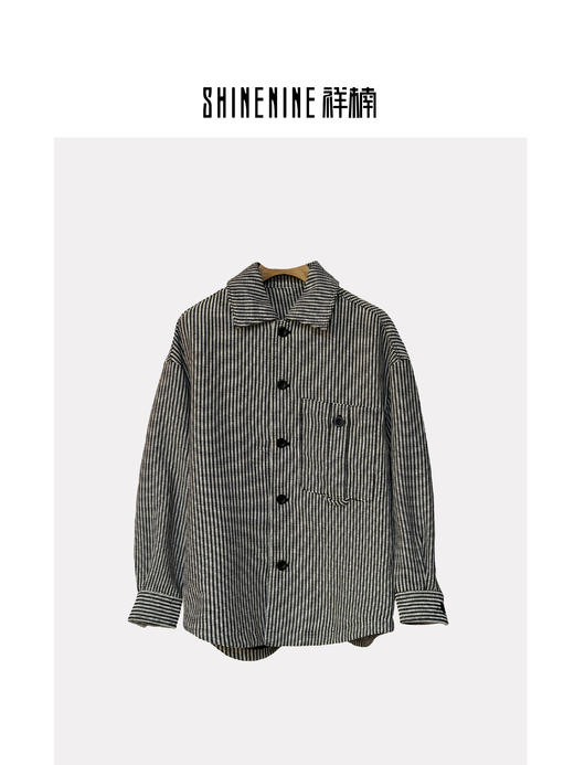 T439725356条纹工装衬衫外套 商品图0