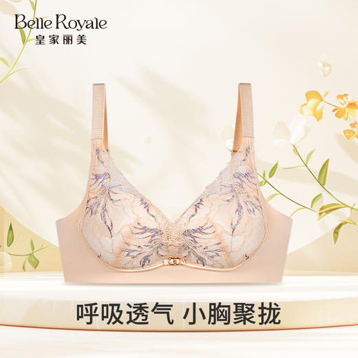 皇家丽美新款刺绣无钢圈文胸小胸聚拢B罩杯女士内衣WW2F12-3 商品图0