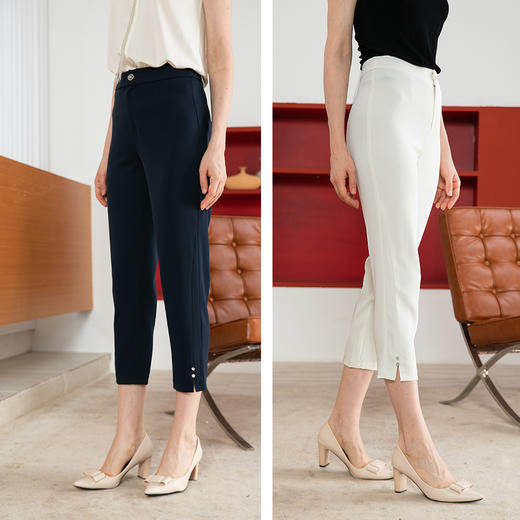 司歌面膜裤七分锥形裤修身显瘦显高D901247X 商品图2