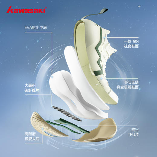 川崎 男女同款 羽毛球鞋 星河 K1B30-B3321 商品图2