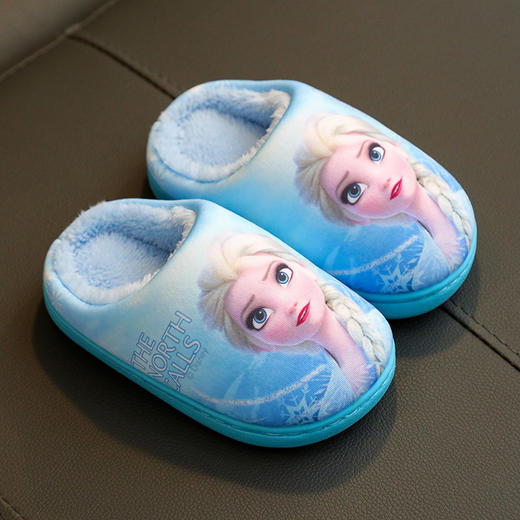 【爱莎公主冬季儿童棉拖鞋】女童亲子冰雪奇缘防滑居家居保暖宝宝拖鞋 商品图3