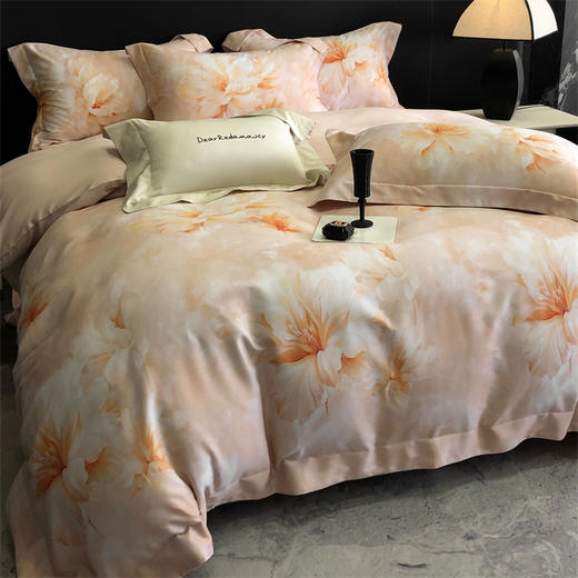 自然醒金太阳艾阳绒艾草天丝棉磨毛四件套轻奢印花被套裸睡床品KY 商品图10