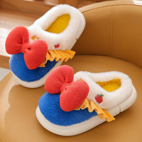 【可爱蝴蝶结公主棉拖鞋】儿童室内防滑保暖中童大童女亲子毛毛拖鞋冬