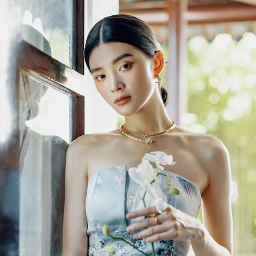 ［结·锁系列］18K金钻石绿松石耳饰#如意RUYI 商品图5