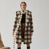谜底毛呢大衣女士2024冬季新品复古风宽松格子呢子外套244MD1454 商品缩略图0