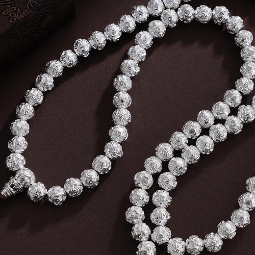 子佩集S990银真言手串【LZZY5】纯银8mm白手链2409 商品图5