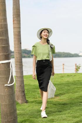 09768#纯色色布半裙