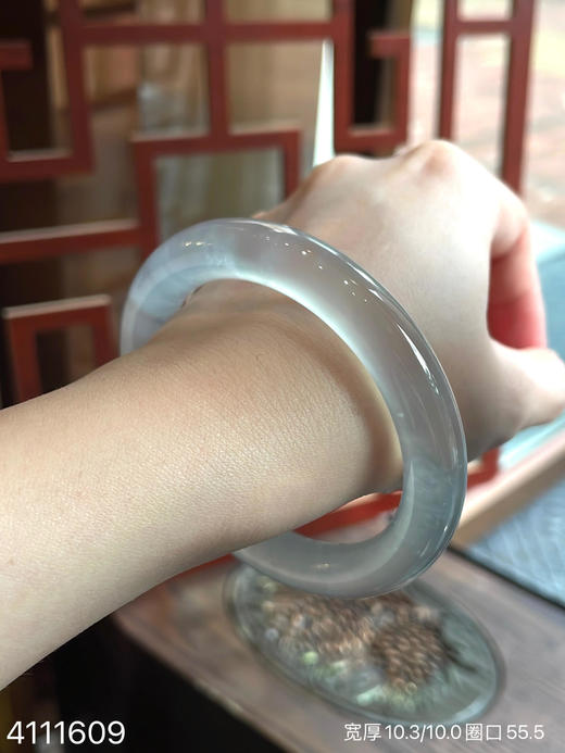 圆条玻璃种手镯【4111609】圈口55.5~具体价格微信咨询 商品图3
