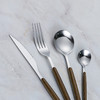 「19.9到手1套5支」不锈钢刀叉勺套装 葡萄牙西餐餐具酒店餐厅仿木纹夹柄牛排刀甜品勺餐饮用具 商品缩略图2