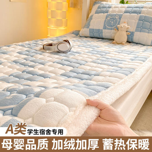 爆款加厚牛奶绒床垫学生宿舍夹棉床褥子垫榻榻米冬季保暖软垫批发 商品图8