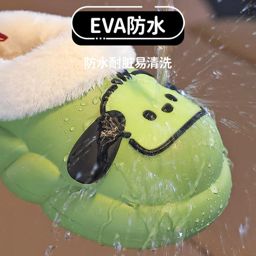 【儿童可爱保暖加绒防水棉拖鞋】冬季男女童中小童防滑宝宝居家毛拖鞋 商品图1
