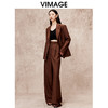 VIMAGE纬漫纪冬季新款复古设计感咖色休闲宽松挺括西装外套V2203810 商品缩略图1