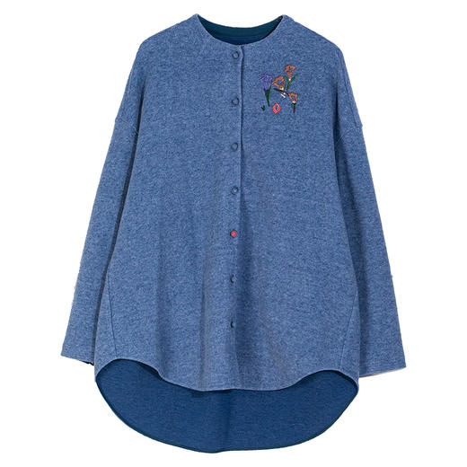 牧衣游原创 手工刺绣棉混纺衬衫女新款*百搭外套上衣 载月 商品图4