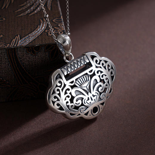 子佩集S925银仿古锁包吊坠【YFDZ029】纯银仿古(不含链)2409 商品图1