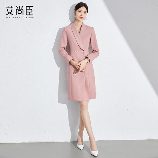 艾尚臣粉色高级感主持人西装裙连衣裙女面试正装艺考年会礼服女装 商品图6