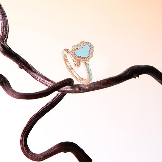 ［结·锁系列］18K金钻石绿松石戒指#如意RUYI 商品图1