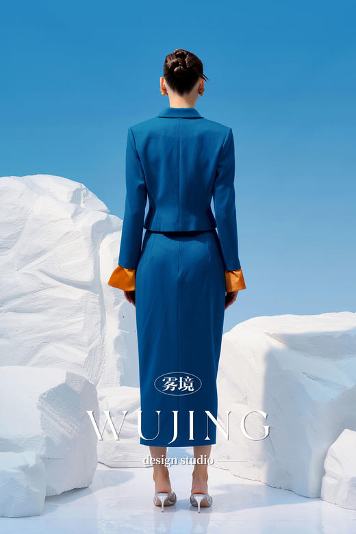 4202030 悠蓝碧玉 高级亮丝斜纹外套 雾境 商品图5