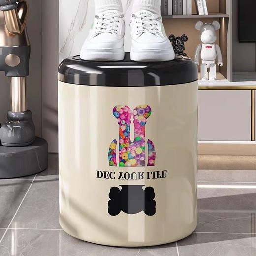 【大容量！ins趣味垃圾桶】高颜值网红暴力熊垃圾桶客厅卧室卫生间厨房双层加厚垃圾桶，内外双桶，隐藏式垃圾。ry 商品图3