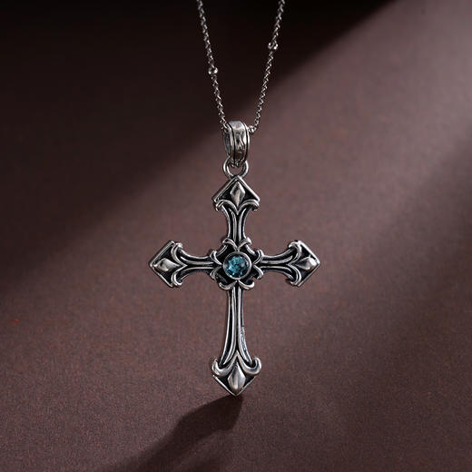 子佩集S925银【希望】吊坠【YFDZ044】纯银仿古(不含链)十字架2409 商品图3