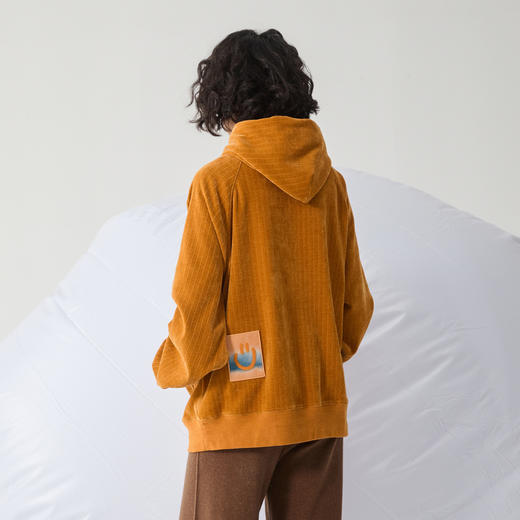 谜底连帽卫衣女2024冬季新品休闲风暖橙色软糯亲肤上衣244MV1569 商品图2