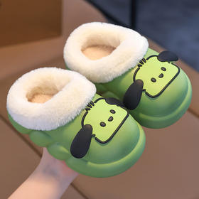 【儿童可爱保暖加绒防水棉拖鞋】冬季男女童中小童防滑宝宝居家毛拖鞋